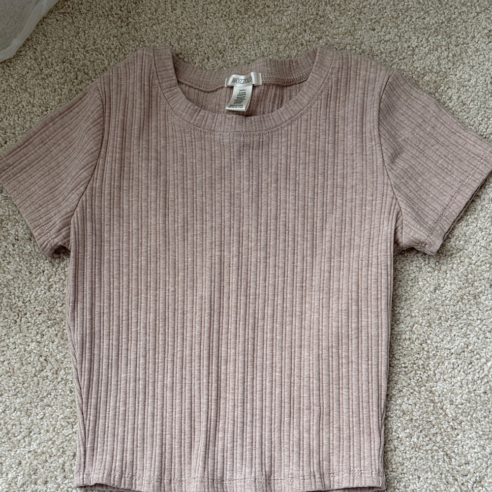 Bozzolo Ribbed Short Sleeve Top